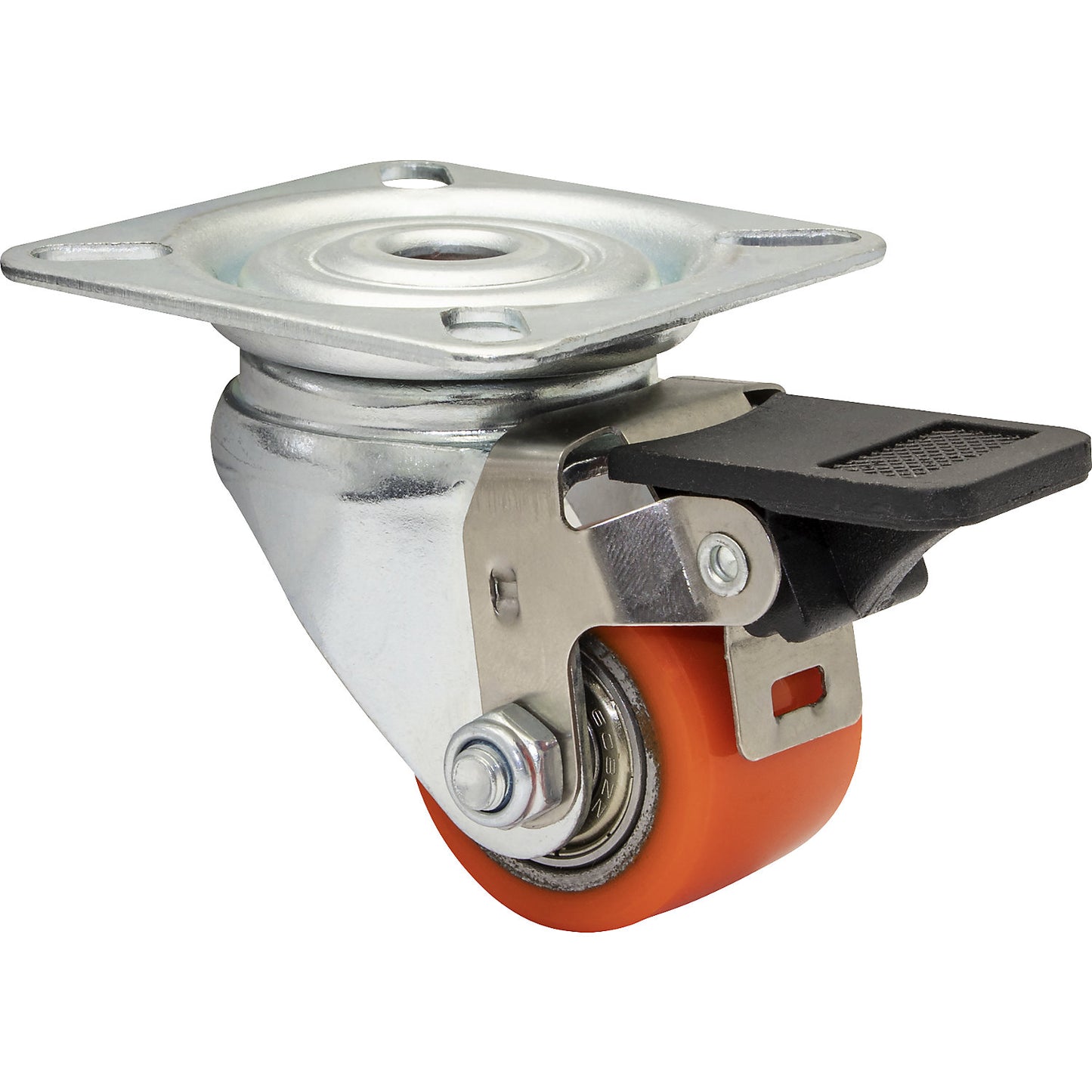 MINI swivel castors for transport equipment, wheel Ø 35 mm, pack of 4, swivel castor with wheel stop.