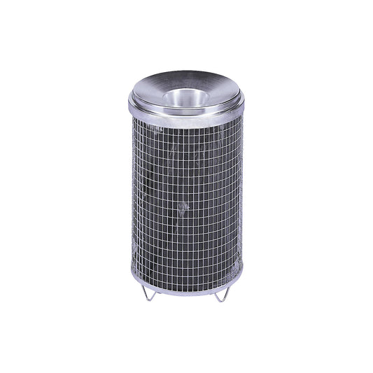 Wire mesh waste basket, capacity 65 l, deposit hole zinc plated.