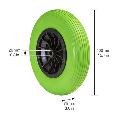 Wheel, puncture proof, foamed, wheel Ø x width 400 x 87 mm.