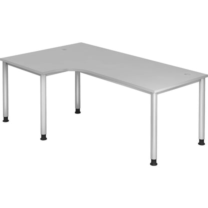 VIOLA - Free-form table, HxWxD 760 x 2000 x 1200 mm, aluminium silver / light grey.