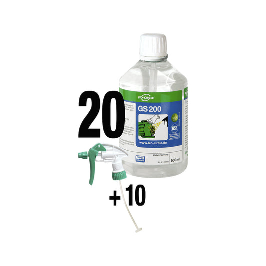 GS 200 cleaner, pack of 20 + 10 sprayers, capacity 500 ml.