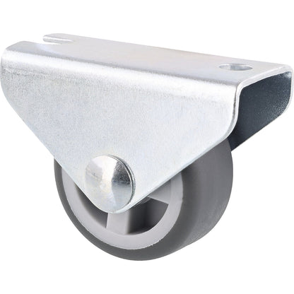 Fixed furniture castor, wheel width 14 mm, pack of 10, Ø 30 mm, max. load 45 kg.
