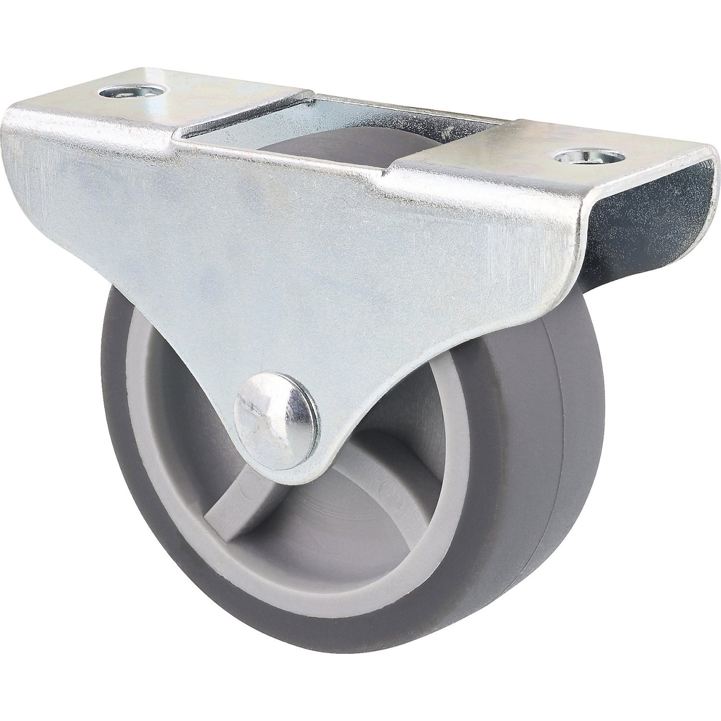 Fixed furniture castor, wheel width 19 mm, pack of 10, Ø 50 mm, max. load 50 kg.