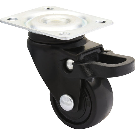 3C series furniture castor, wheel width 12 mm, black, pack of 10, Ø 25 mm, swivel castor with wheel stop.
