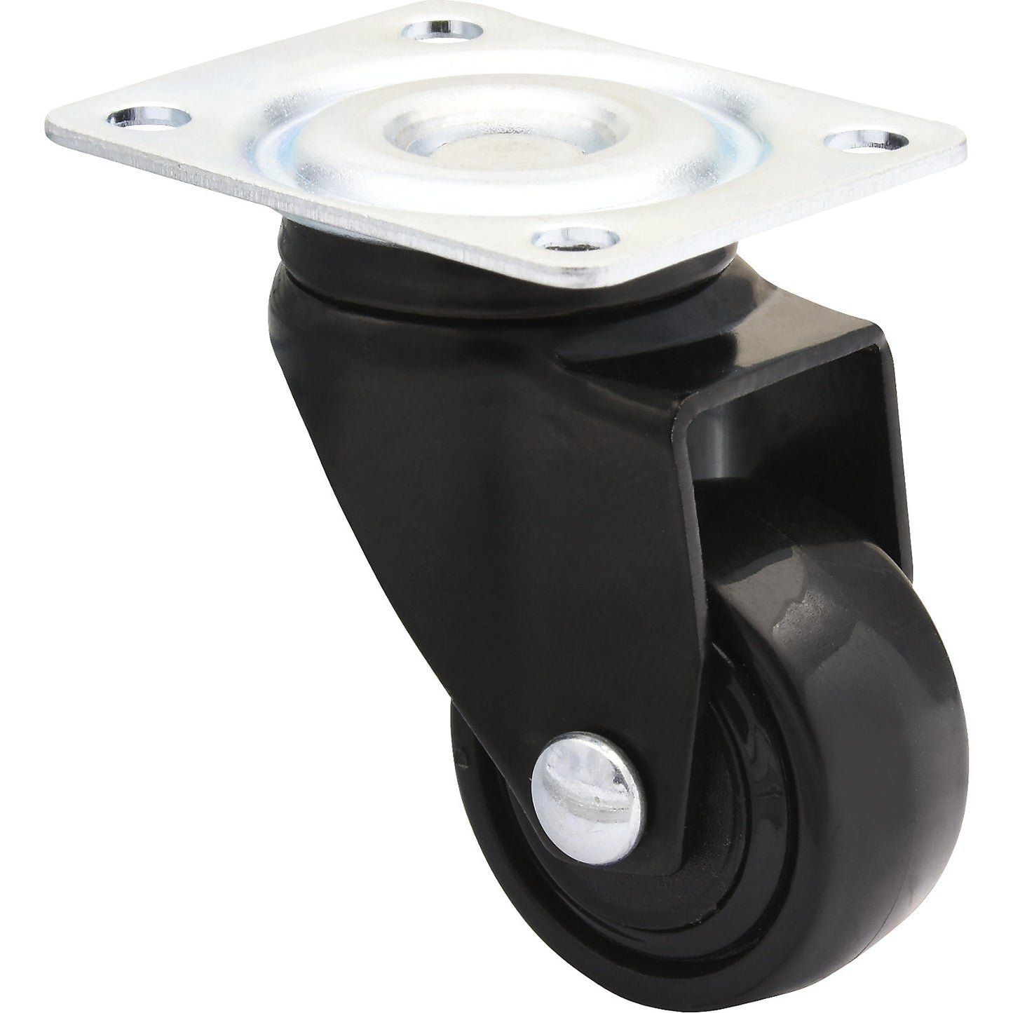 3C series furniture castor, wheel width 12 mm, black, pack of 10, Ø 25 mm, swivel castor.