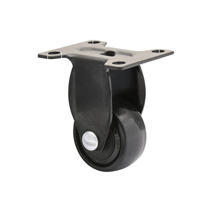 3C series furniture castor, wheel width 12 mm, black, pack of 10, Ø 25 mm, fixed castor.