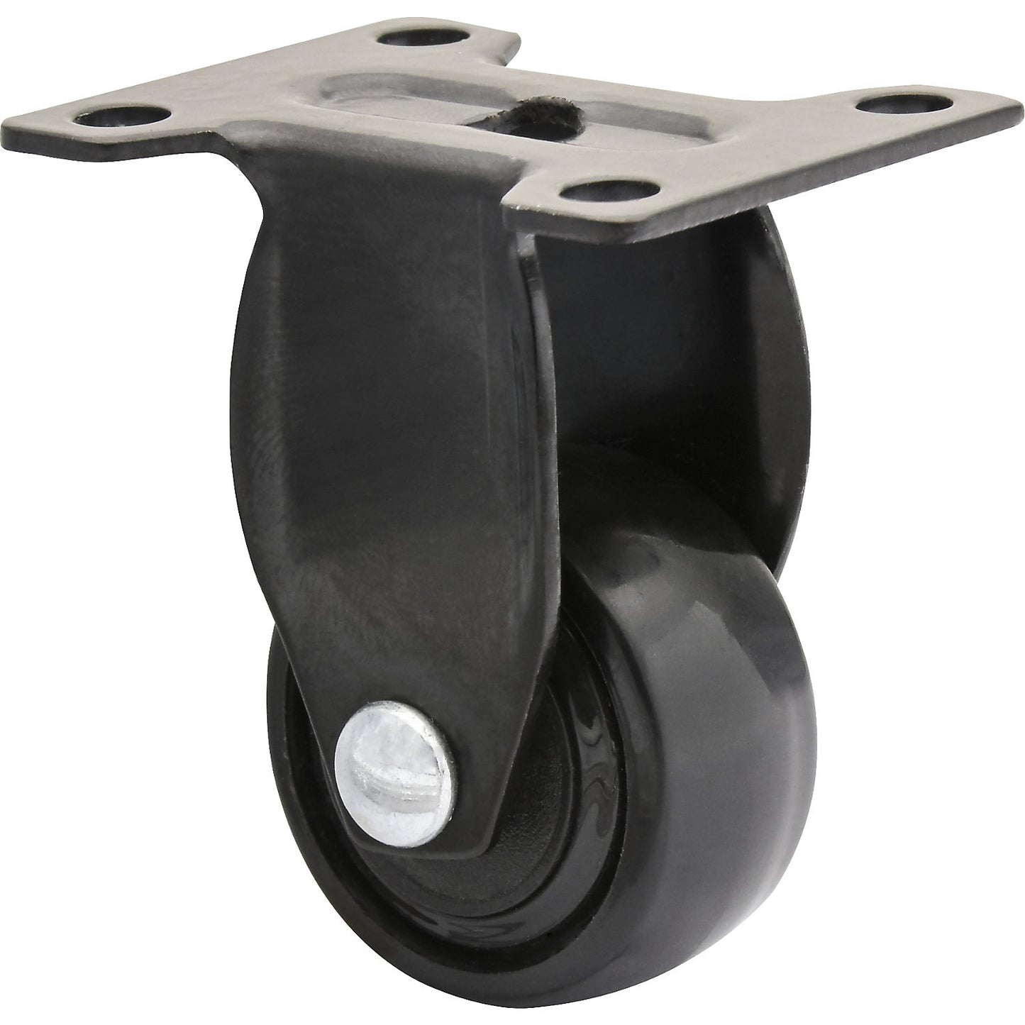 3C series furniture castor, wheel width 12 mm, black, pack of 10, Ø 25 mm, fixed castor.