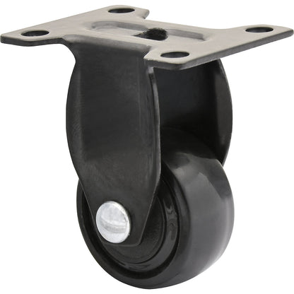 3C series furniture castor, wheel width 12 mm, black, pack of 10, Ø 25 mm, fixed castor.