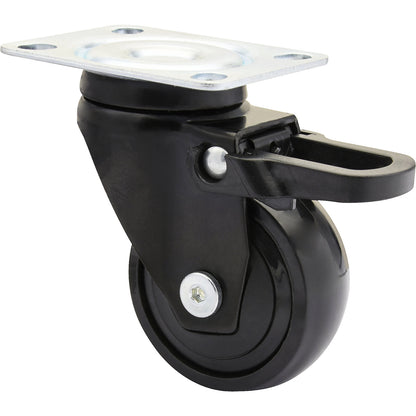 3C series furniture castor, wheel width 20 mm, pack of 4, Ø 50 mm, swivel castor with total wheel stop.