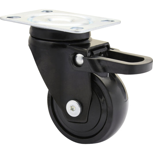 3C series furniture castor, wheel width 20 mm, pack of 4, Ø 50 mm, swivel castor with total wheel stop.