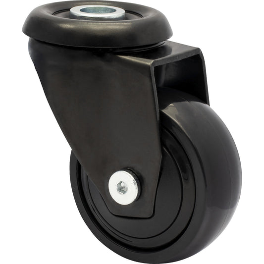 3C series swivel castor with back hole for furniture, wheel width 20 mm, pack of 4, Ø 50 mm, TPR.