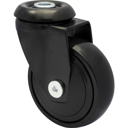 3C series swivel castor with back hole for furniture, wheel width 23 mm, pack of 4, Ø 75 mm, TPR.