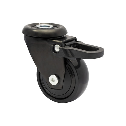 3C series swivel castor for furniture with total wheel stop, wheel width 20 mm, pack of 4, Ø 50 mm.