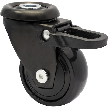 3C series swivel castor for furniture with total wheel stop, wheel width 20 mm, pack of 4, Ø 50 mm.