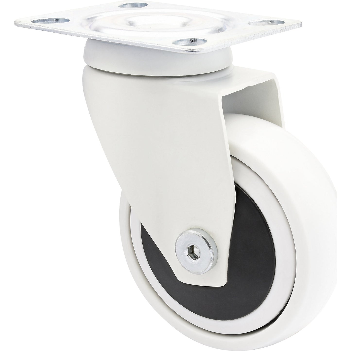 3C series swivel castor for furniture, wheel width 25 mm, pack of 4, Ø 75 mm, swivel castor.