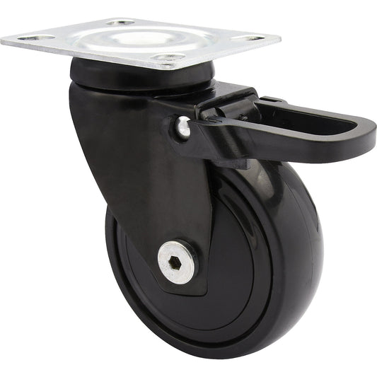 3C series furniture castor, wheel width 25 mm, pack of 4, Ø 75 mm, swivel castor with total wheel stop.