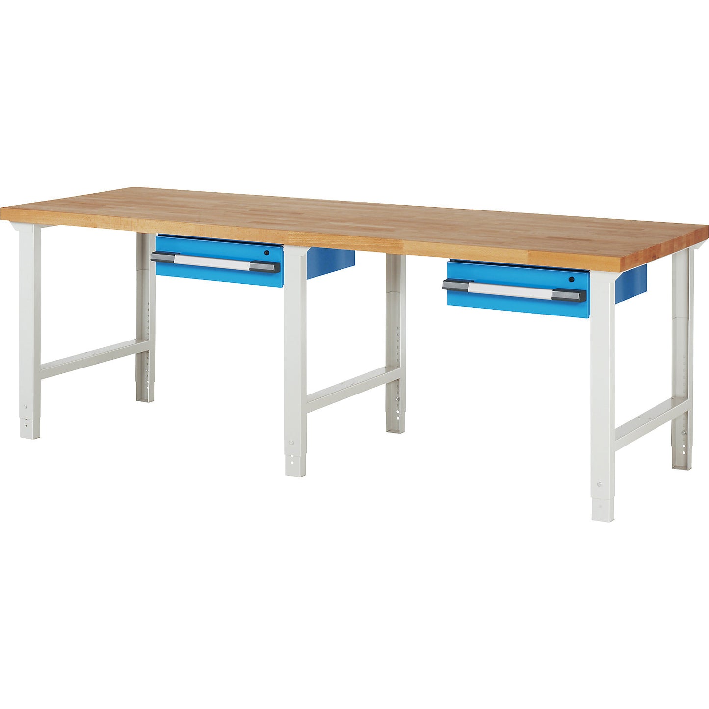 Workbench, Series 7000 modular system, 2 suspended drawers, WxD 2500 x 900 mm.