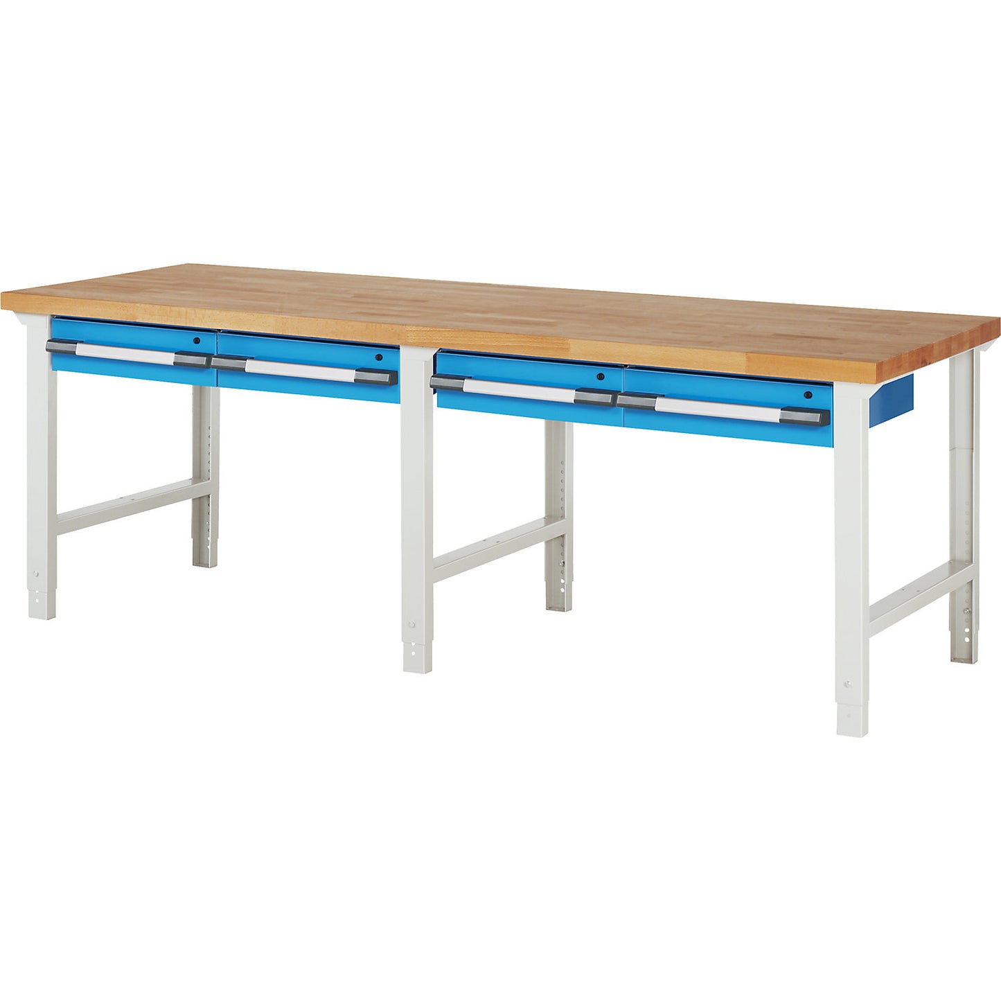 Workbench, Series 7000 modular system, 4 suspended drawers, WxD 2500 x 900 mm.