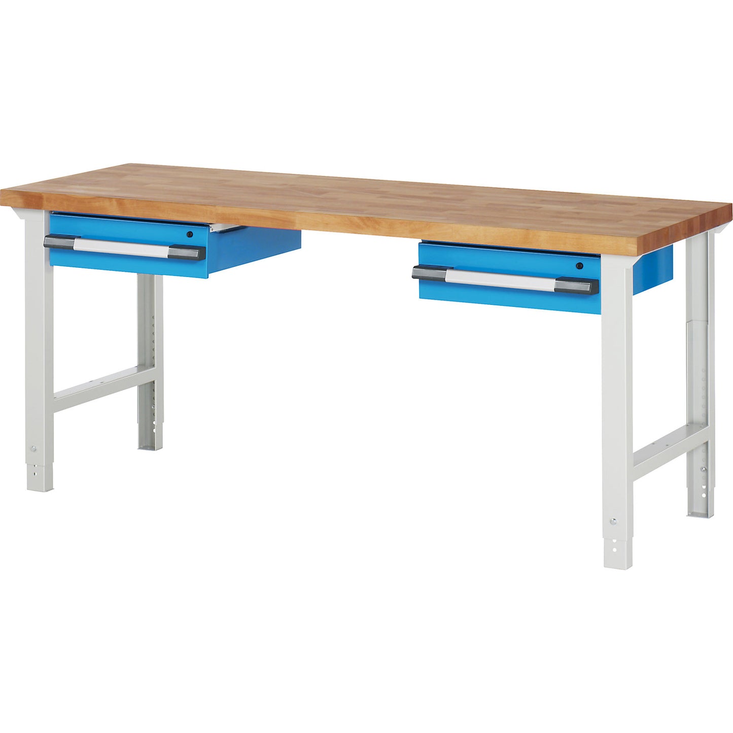 Workbench, Series 7000 modular system, 2 suspended drawers, WxD 2000 x 700 mm.