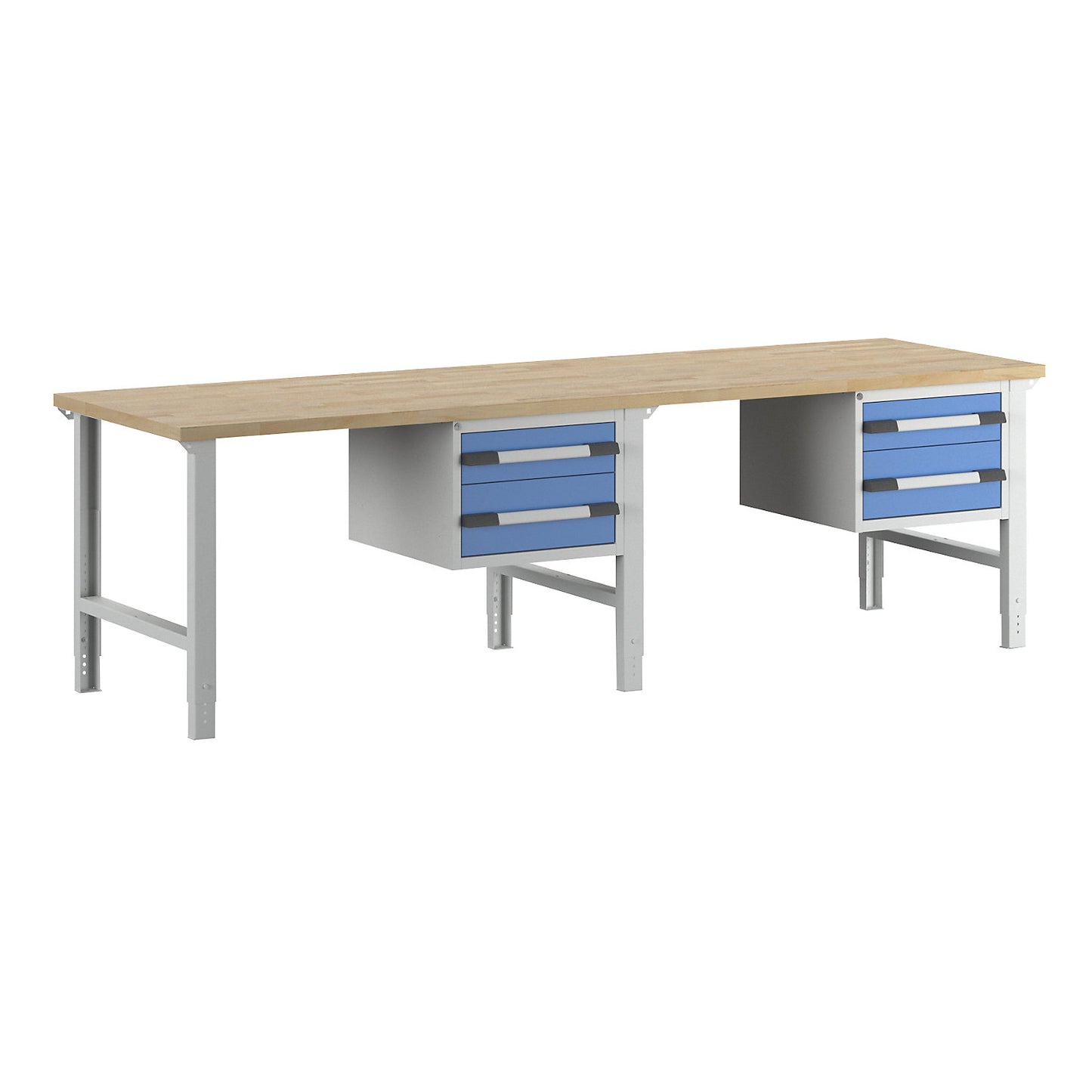 Workbench, Series 7000 modular system, 4 drawers, extra wide, WxD 3000 x 900 mm.