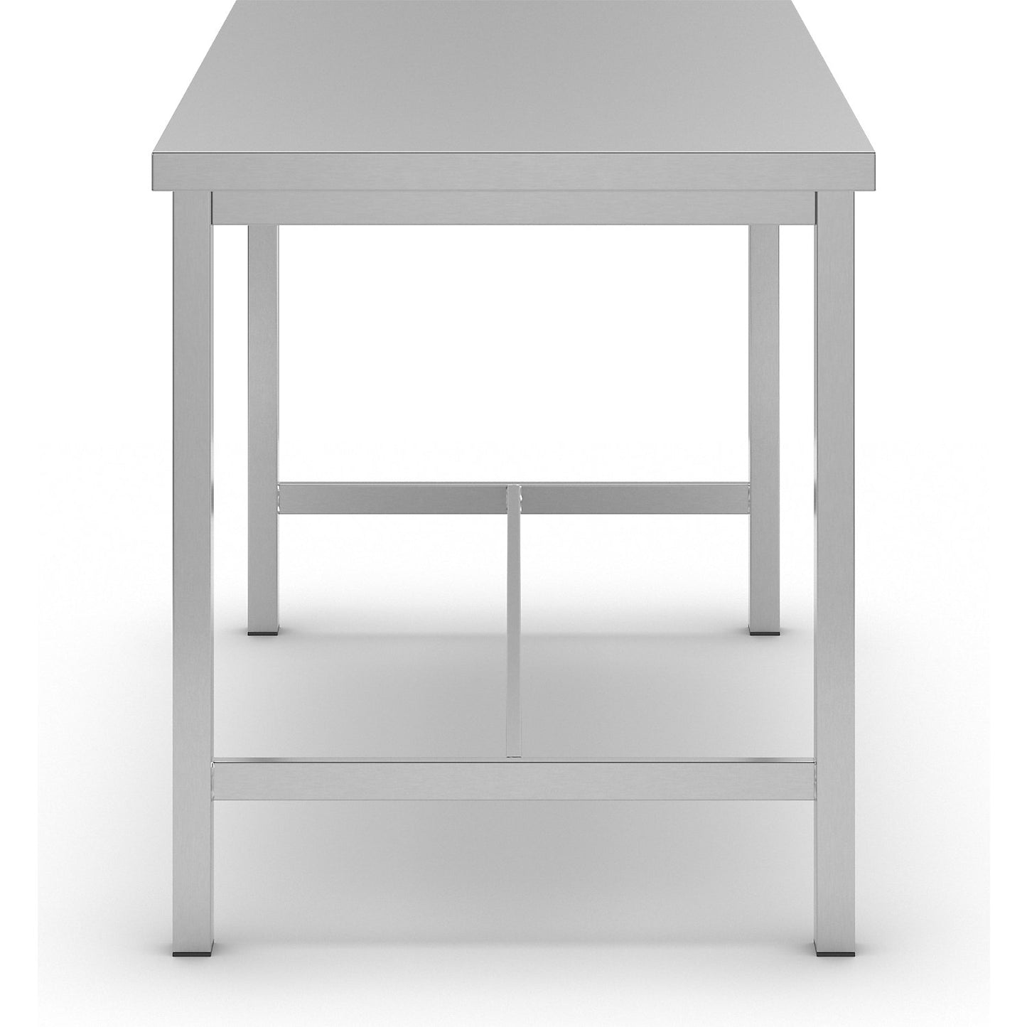 Stainless steel work table, 1 centre brace, width 1200 mm.