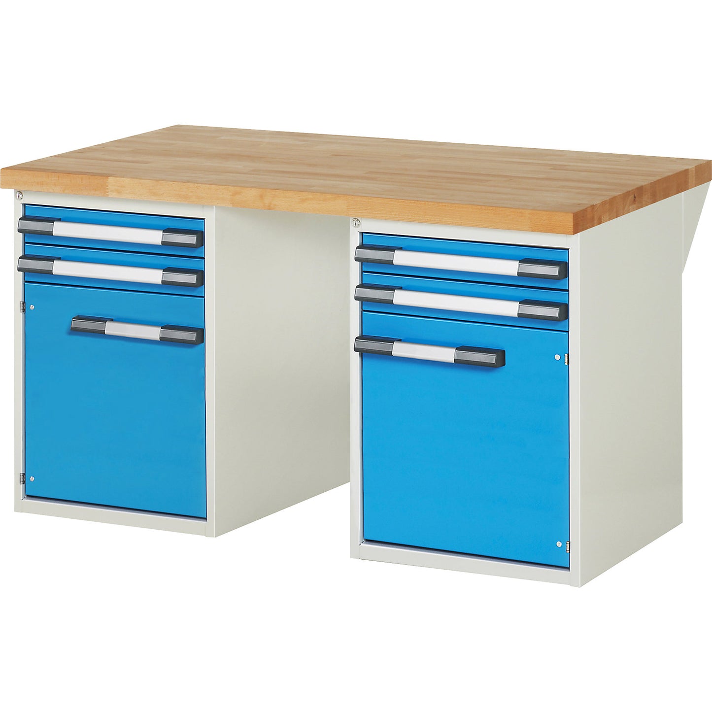 Workbench, Series 7000 modular system, 4 drawers, 2 doors, WxD 1500 x 900 mm.