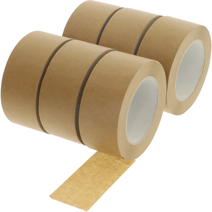 Paper packing tape, brown, strap width 50 mm, 50 m, pack of 6.