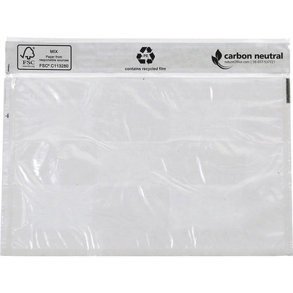 Recycled document bags, blank, pack of 1000, LxW 175 x 117 mm.