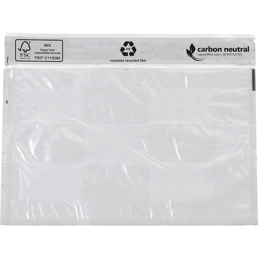 Recycled document bags, blank, pack of 1000, LxW 175 x 117 mm.
