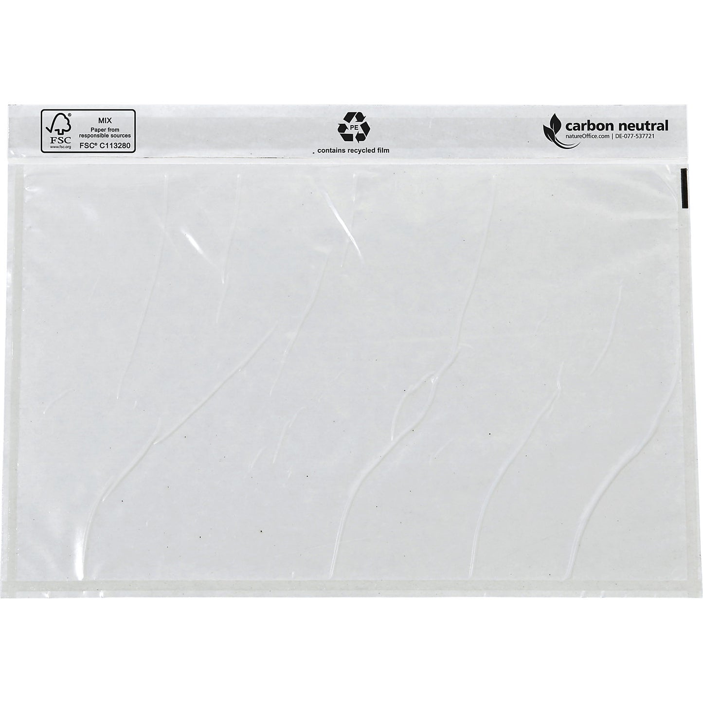 Recycled document bags, blank, pack of 1000, LxW 240 x 162 mm.