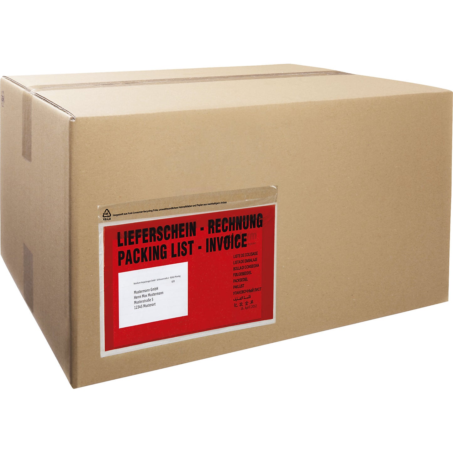 Recycled document bags, blank, pack of 1000, LxW 240 x 162 mm.
