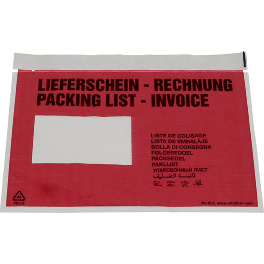 Recycled document bags, PREMIUM LIGHT, Packing list / Invoice, pack of 250, LxW 240 x 185 mm.