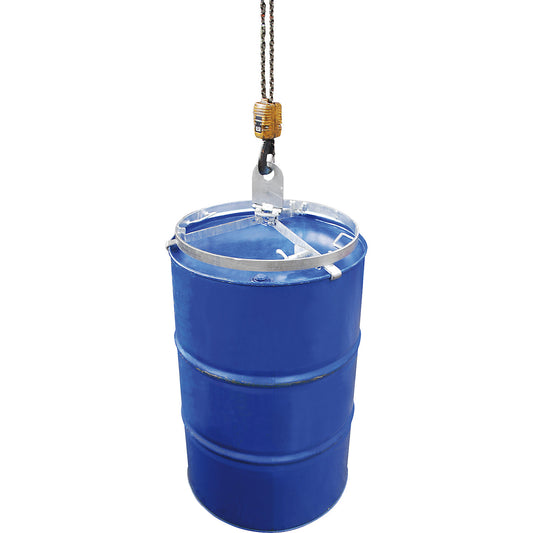 Drum gripper, for 200 l steel bung drums, zinc plated.