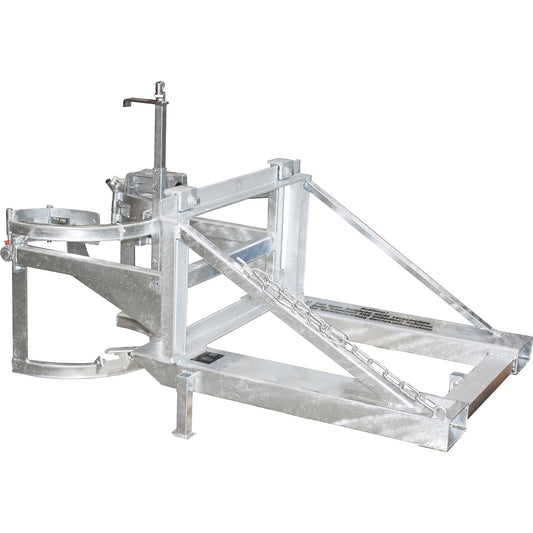 Drum tilting unit, with rotary mechanism and hand crank, zinc plated.