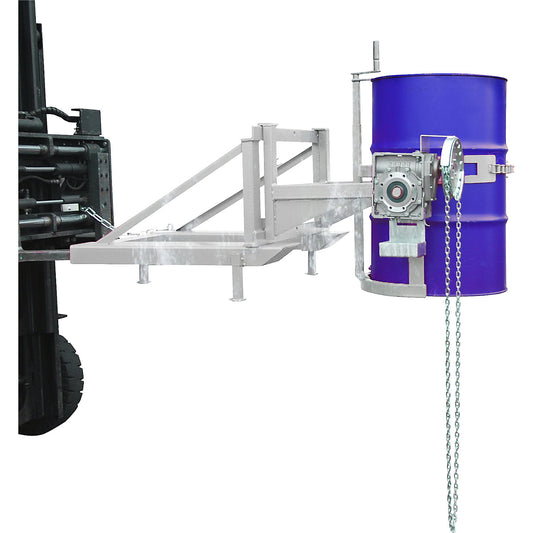 Drum tilting unit, with rotary mechanism and chain loop, zinc plated.