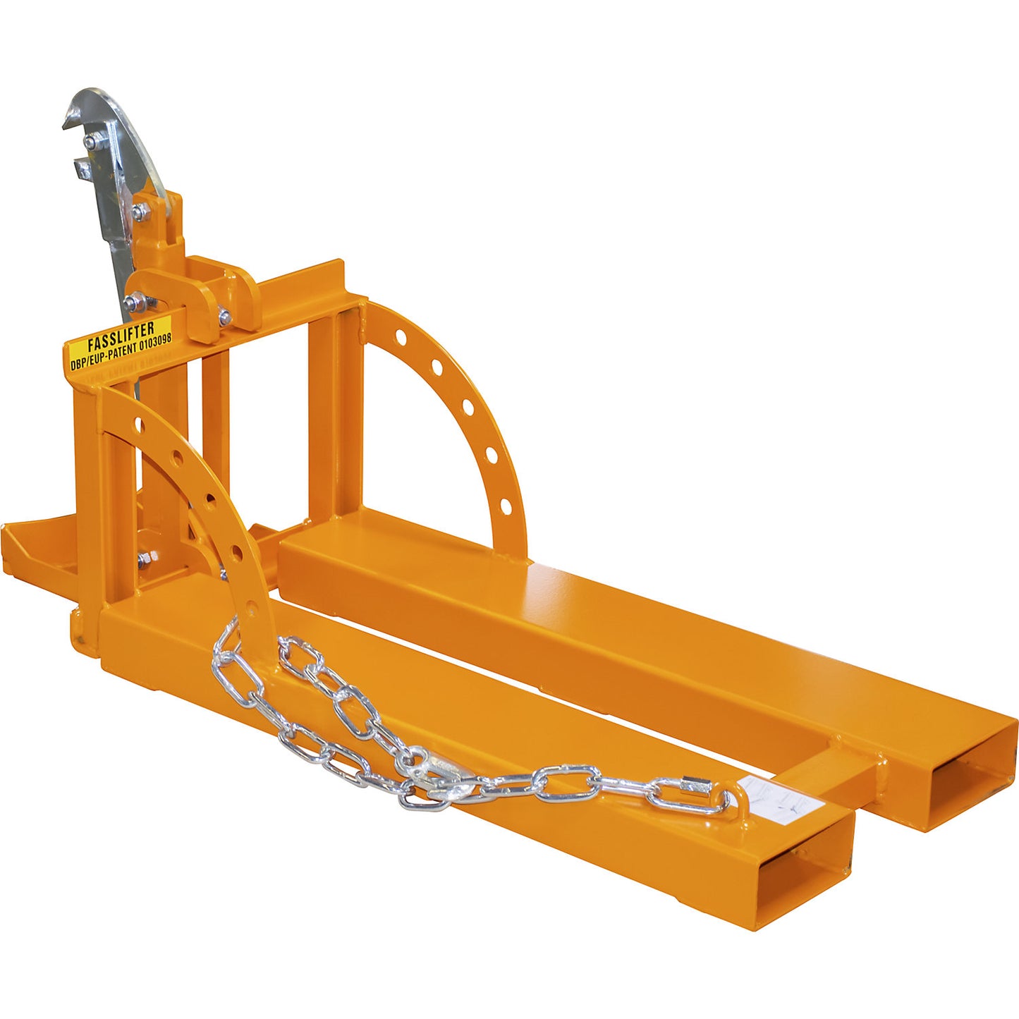 Drum lifter, for 1 x 60 l bung drum, yellow orange.
