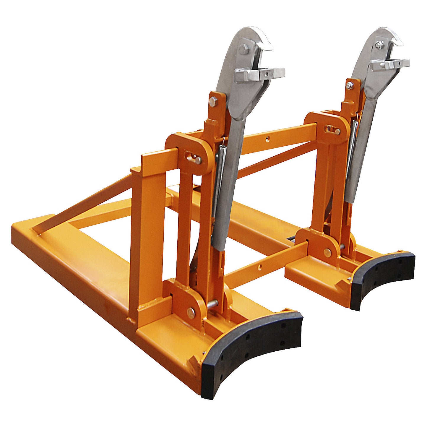 Drum lifter with wide rim grip, for 2 drums, yellow orange.