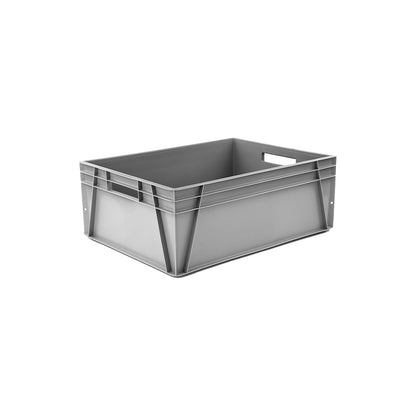 Euro stacking container, capacity 123 l, LxWxH 800 x 600 x 300 mm, PE, grey.