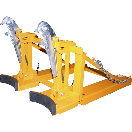 Drum lifter, for 2 lidded drums, yellow orange.