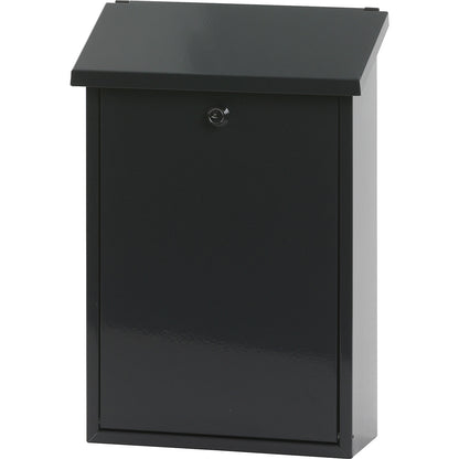 Standard letter box, sheet steel, powder coated, charcoal RAL 7016.