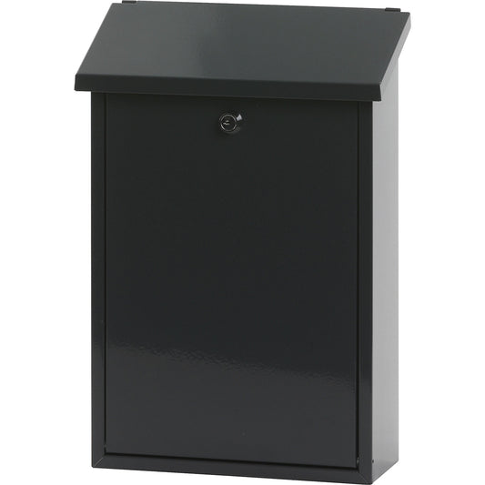 Standard letter box, sheet steel, powder coated, charcoal RAL 7016.