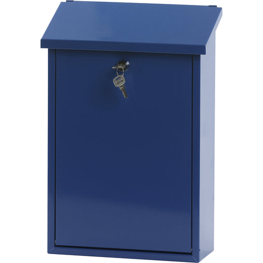 Standard letter box, sheet steel, powder coated, blue RAL 5005.