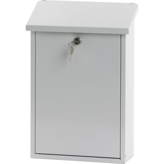 Standard letter box, sheet steel, powder coated, white RAL 9010.