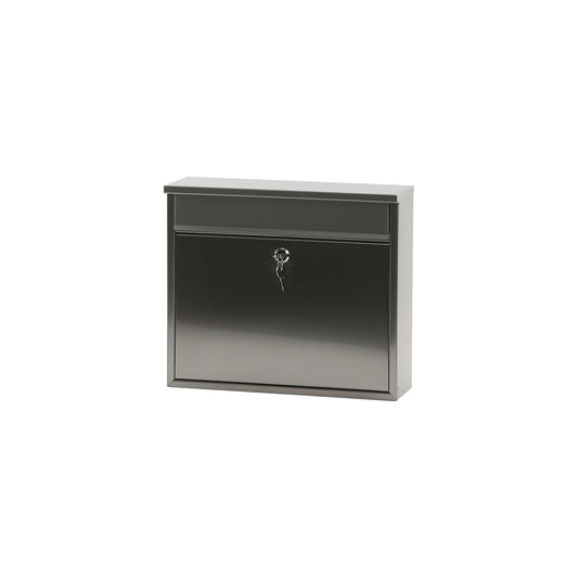 Letter box, with level roof, HxWxD 320 x 360 x 100 mm, stainless steel.