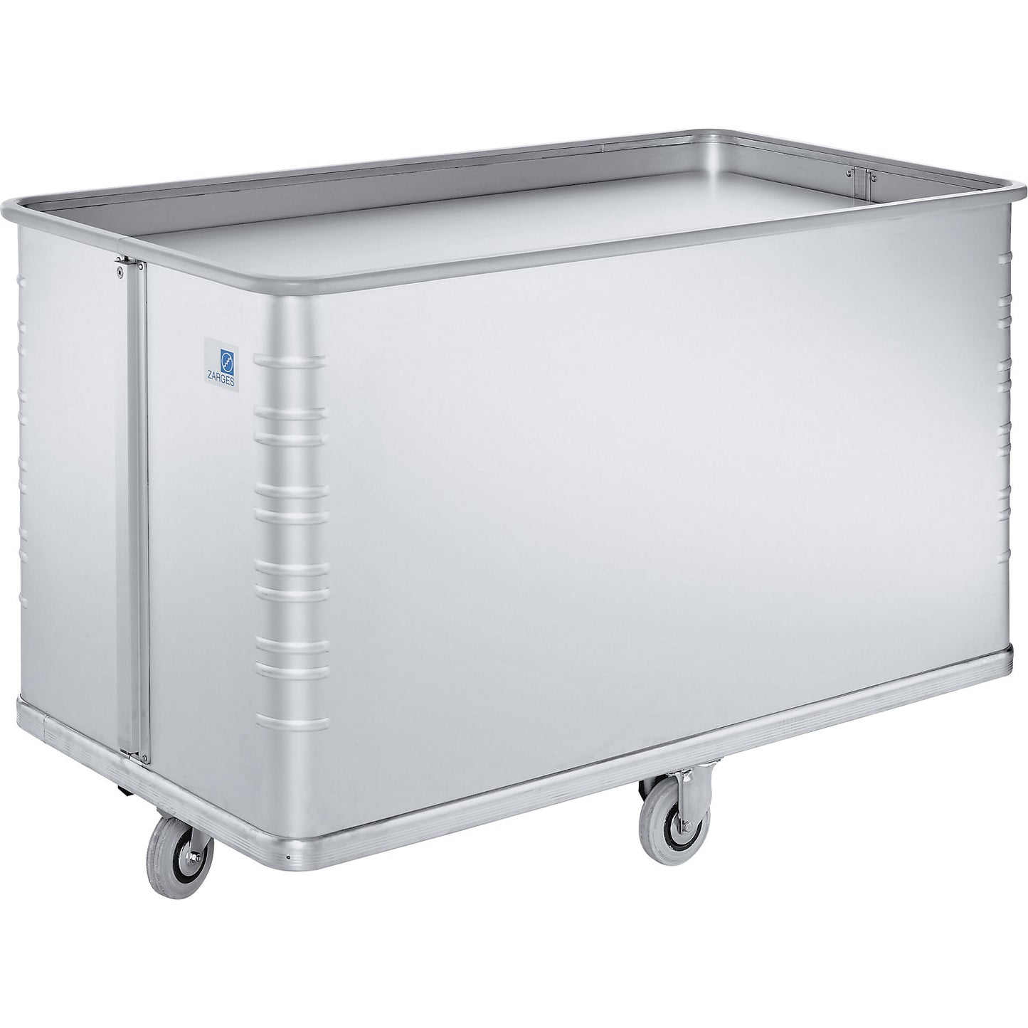 Spring-loaded truck, anodised aluminium, 2 swivel castors, 2 fixed castors.