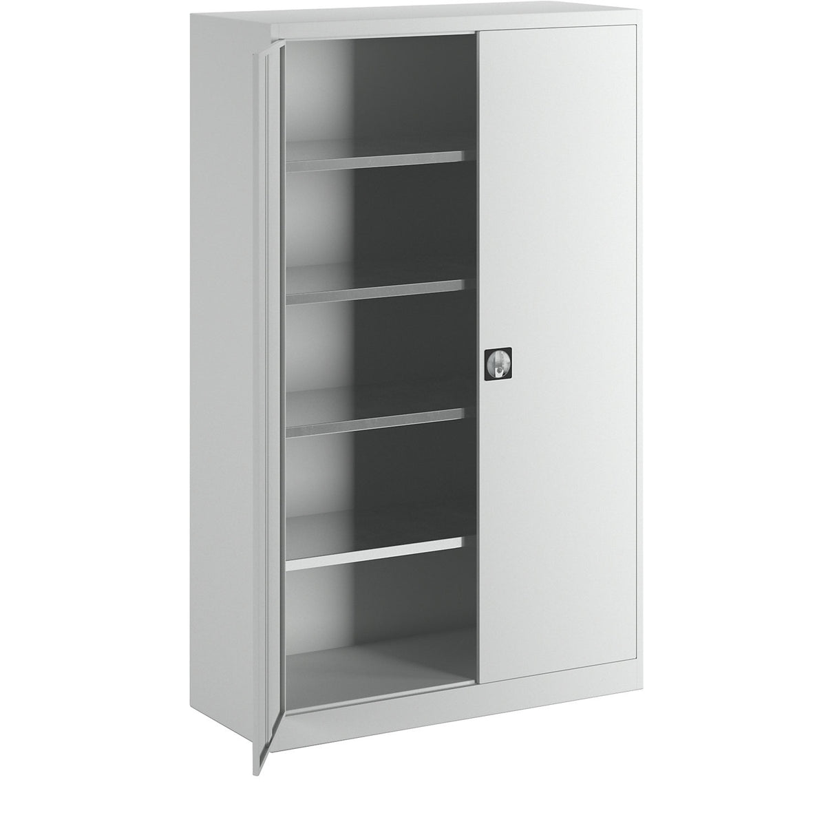 Storage cupboard, HxWxD 1950 x 1200 x 500 mm, light grey.