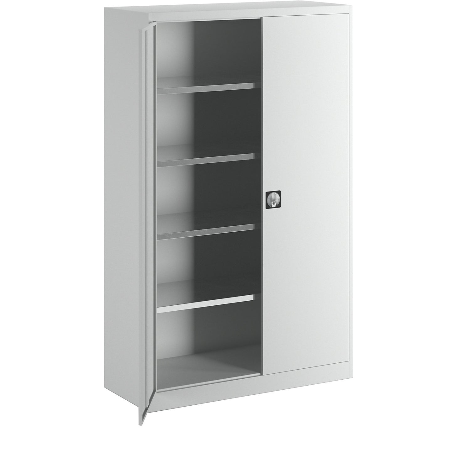 Storage cupboard, HxWxD 1950 x 1200 x 500 mm, light grey.