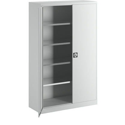 Storage cupboard, HxWxD 1950 x 1200 x 500 mm, light grey.