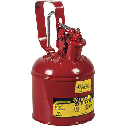 Steel safety container, capacity 1 l, red.