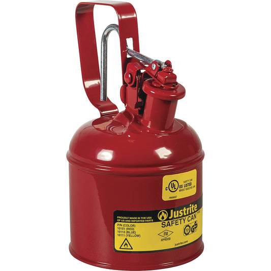 Steel safety container, capacity 1 l, red.